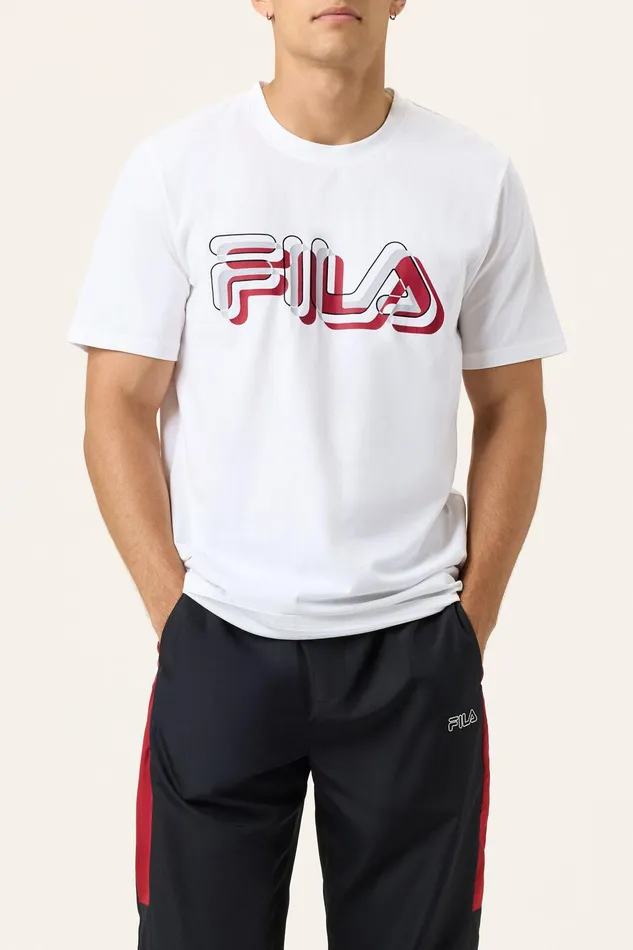 Tops and TShirts Men Fila Short Sleeve Graphic Tee 105 Whitehighriserio Redblack Tops and TShirts Men Fila Short Sleeve Graphic Tee 105 Whitehighriserio Redblack
