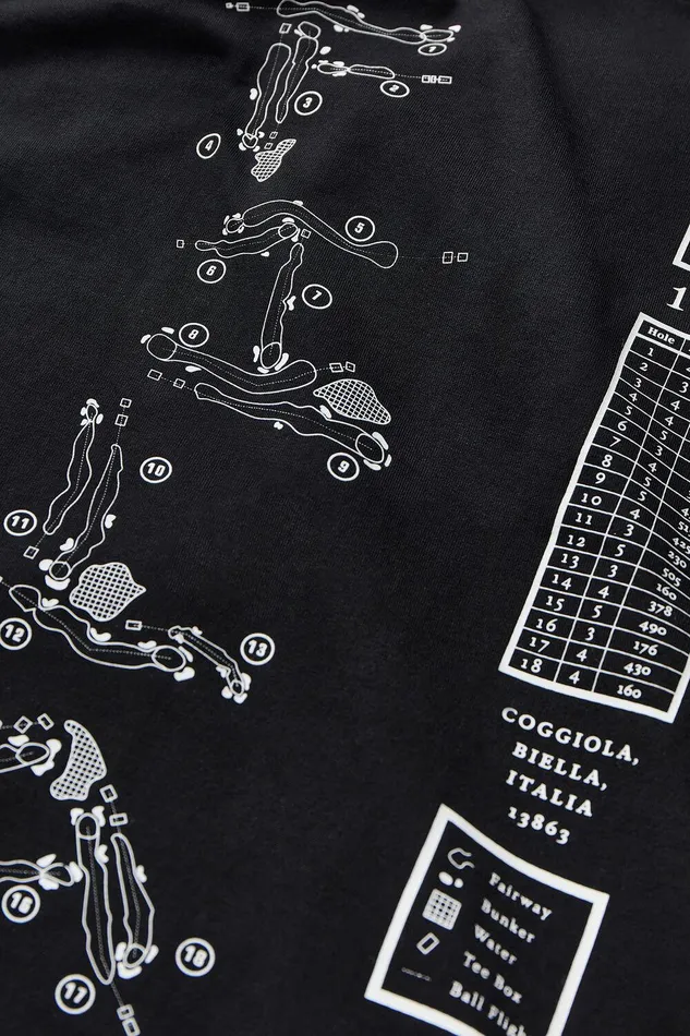 Tops and TShirts Women Fila Country Club Golf Course Map Box Tee 001 Black Tops and TShirts Women Fila Country Club Golf Course Map Box Tee 001 Black