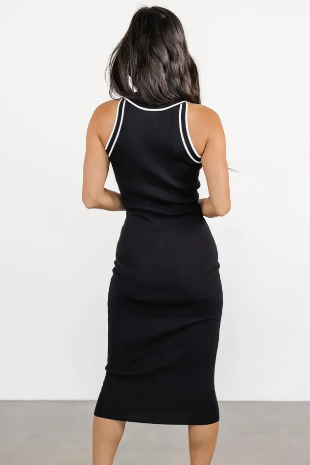 Tove Knit Tank Midi Dress Black Women Baltic Born Bump Friendly Tove Knit Tank Midi Dress Black Women Baltic Born Bump Friendly