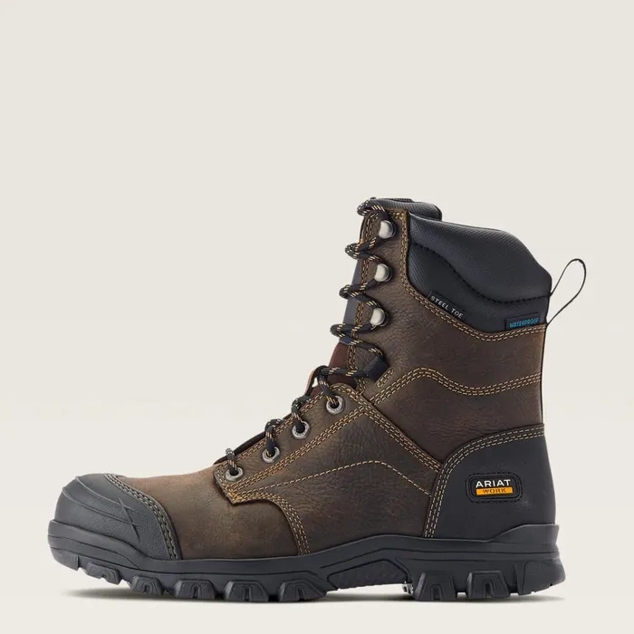Treadfast 8034 Waterproof Steel Toe Work Boot Dark Brown Men Ariat Work Boots
