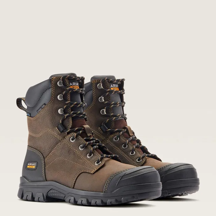 Treadfast 8034 Waterproof Steel Toe Work Boot Dark Brown Men Ariat Work Boots
