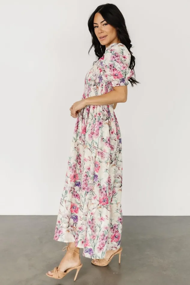 Tulsa Smocked Dress Cream Pink Women Baltic Born Maxi Dresses Tulsa Smocked Dress Cream Pink Women Baltic Born Maxi Dresses