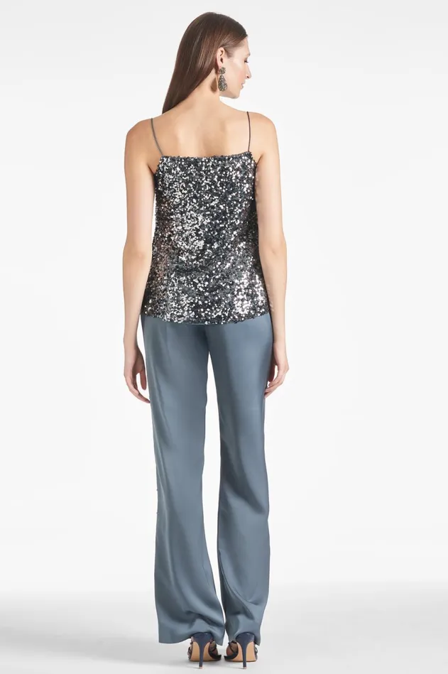 Tuxedo Sequin Alli Pant 8211 Gunmetal Women Sachin and Babi Pants and Jumpsuits