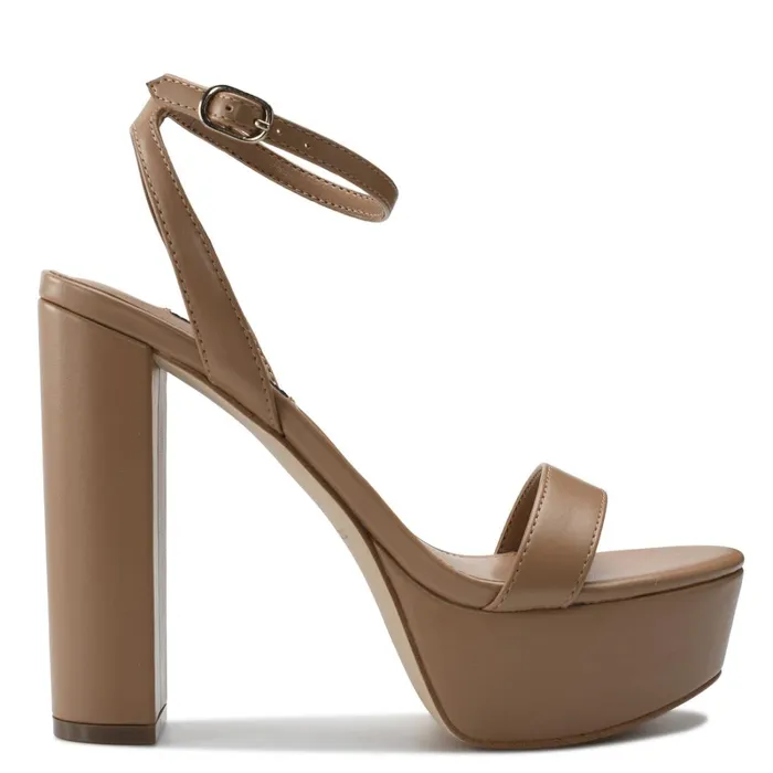 Uknow Platform Dress Sandals Light Tan Women Nine West High Heels