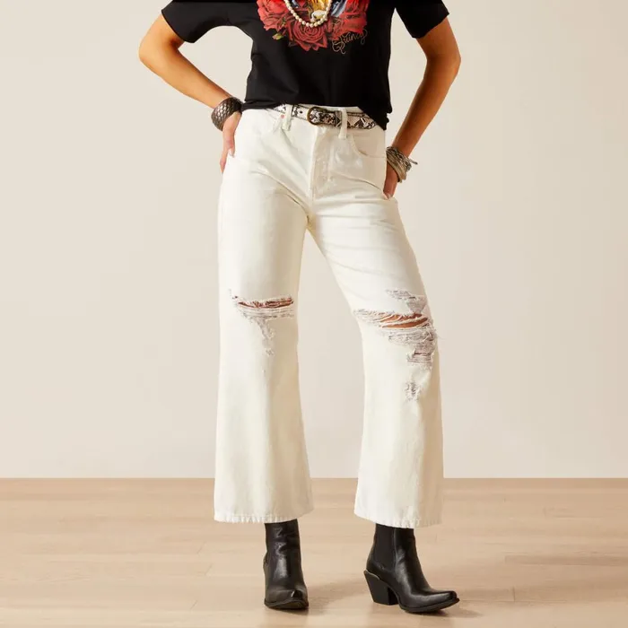 Ultra High Rise Tomboy Wide White Women Ariat Denim
