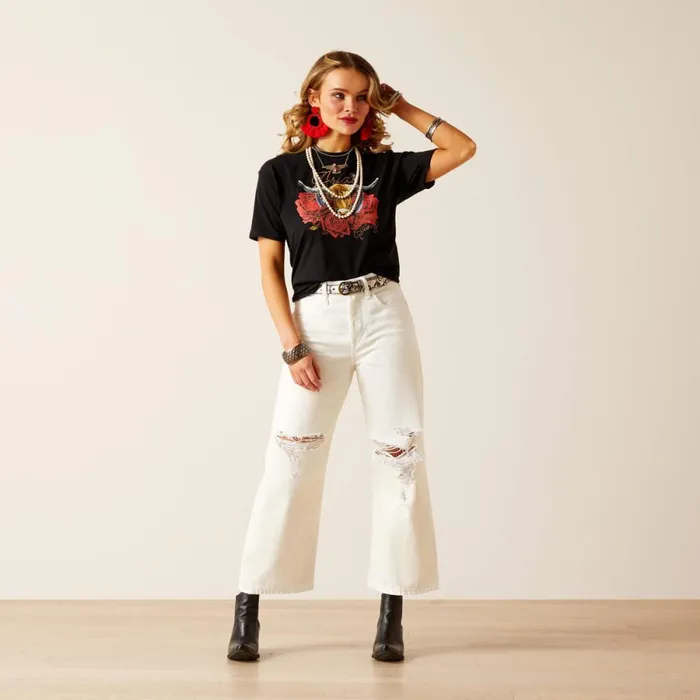 Ultra High Rise Tomboy Wide White Women Ariat Denim