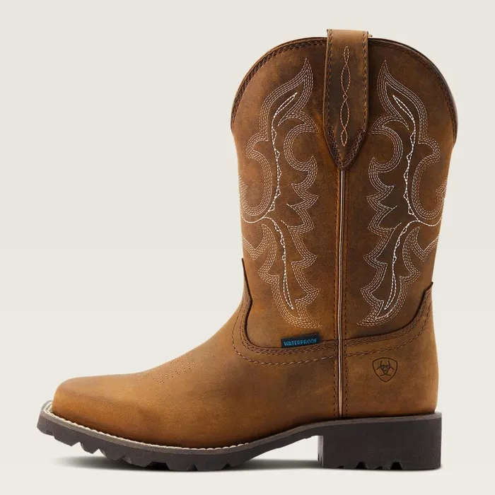 Unbridled Rancher Waterproof Western Boot Oily Distressed Tan Women Ariat Western Boots