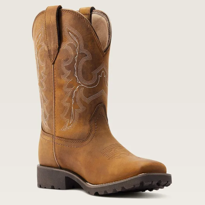 Unbridled Rancher Waterproof Western Boot Oily Distressed Tan Women Ariat Western Boots