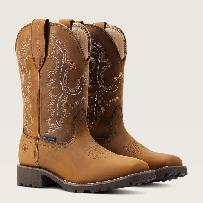 Unbridled Rancher Waterproof Western Boot Oily Distressed Tan Women Ariat Western Boots