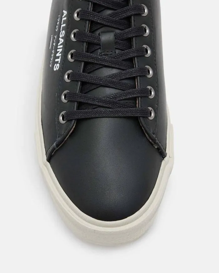 Underground Leather Low Top Sneakers Black Men AllSaints Shoes and Boots