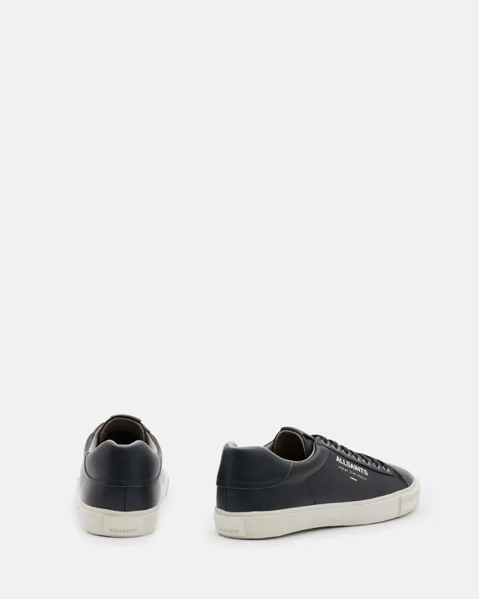 Underground Leather Low Top Sneakers Black Men AllSaints Shoes and Boots