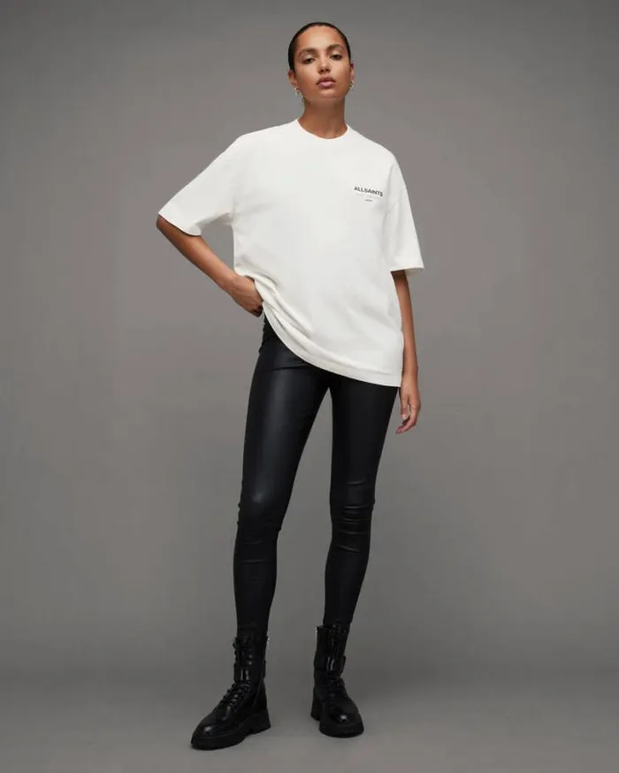 Underground Oversized Crew TShirt Ashen White Women AllSaints TShirts