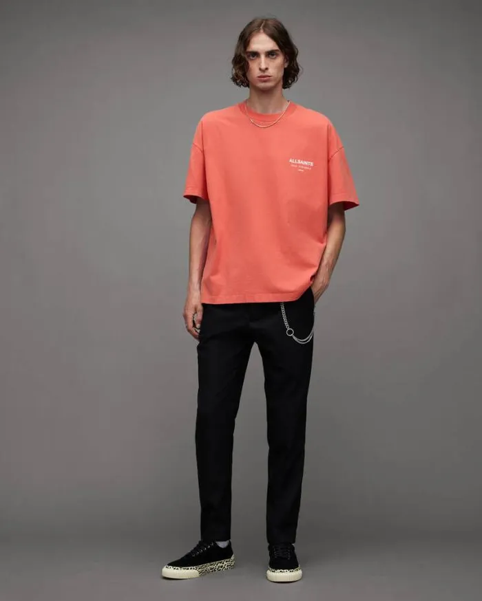 Underground Oversized Crew TShirt Ruby Redcala Whte Men AllSaints TShirts