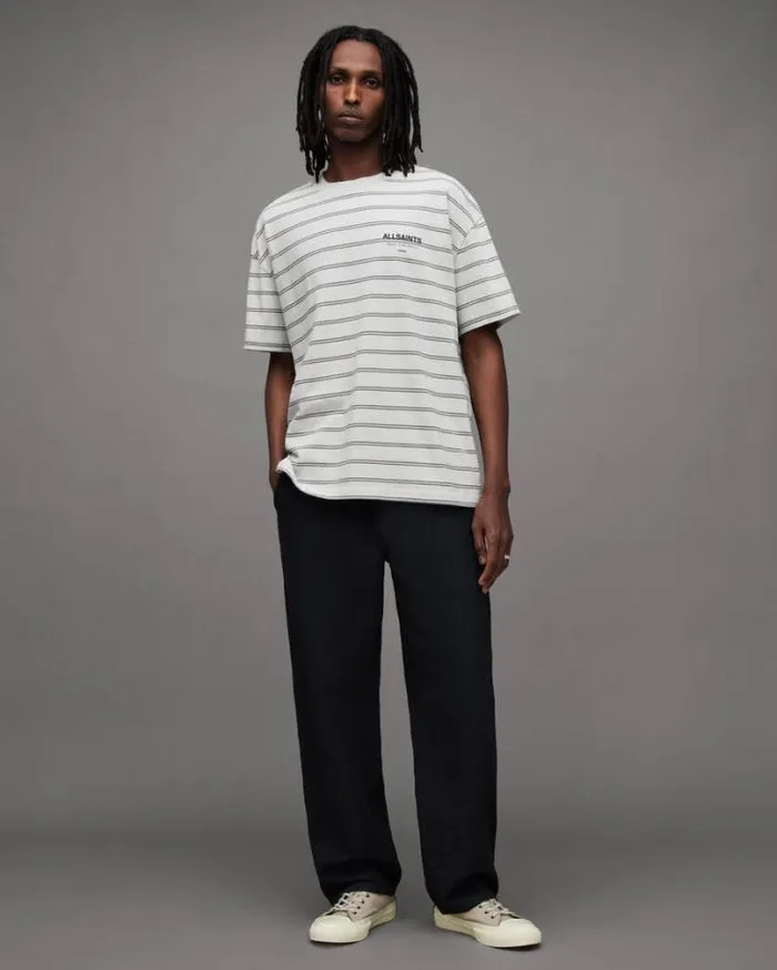 Underground Oversized Stripe TShirt Speckle Grygrey Men AllSaints TShirts