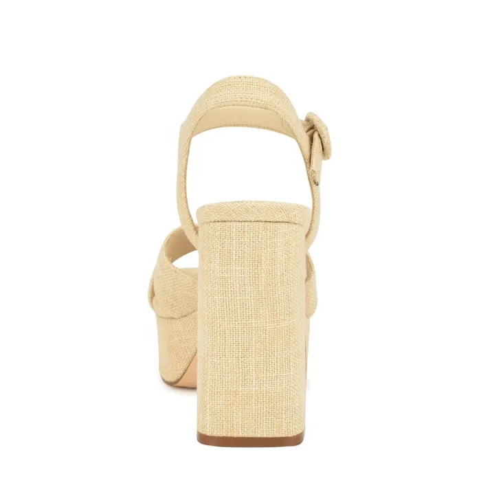 Vallen Strappy Platform Sandals Natural Raffia Women Nine West High Heels Vallen Strappy Platform Sandals Natural Raffia Women Nine West High Heels