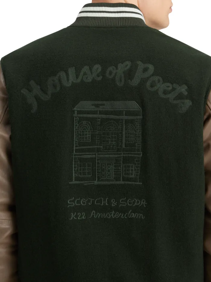 Varsity Jacket Heritage Green Men Scotch and Soda Jackets and Coats
