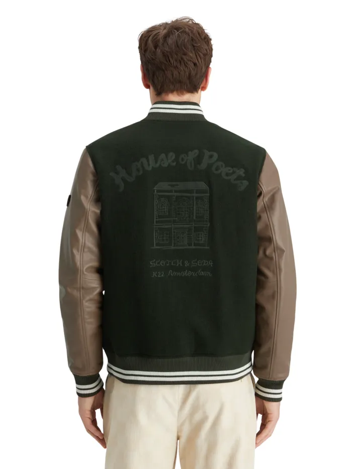 Varsity Jacket Heritage Green Men Scotch and Soda Jackets and Coats