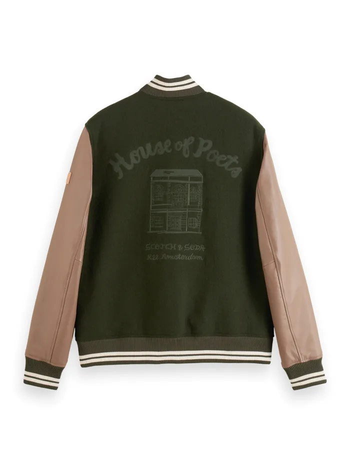 Varsity Jacket Heritage Green Men Scotch and Soda Jackets and Coats