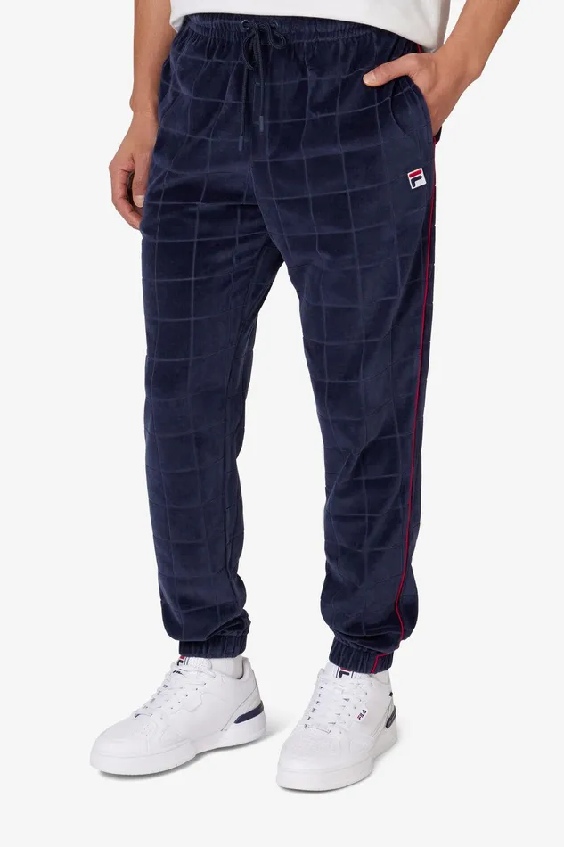 Velour Sets Men Fila Ivy League Velour Track Pant 431 Fila Navyfila Red
