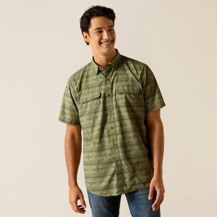 VentTEK Outbound Fitted Shirt Four Leaf Clover Men Ariat Button Down Shirts