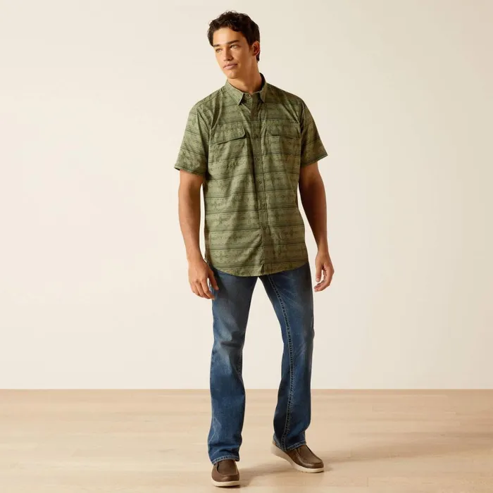 VentTEK Outbound Fitted Shirt Four Leaf Clover Men Ariat Button Down Shirts VentTEK Outbound Fitted Shirt Four Leaf Clover Men Ariat Button Down Shirts