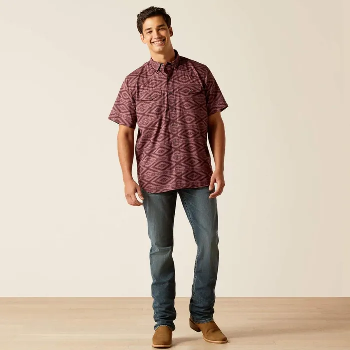 VentTEK Western Fitted Shirt Dark Redwood Men Ariat Button Down Shirts VentTEK Western Fitted Shirt Dark Redwood Men Ariat Button Down Shirts