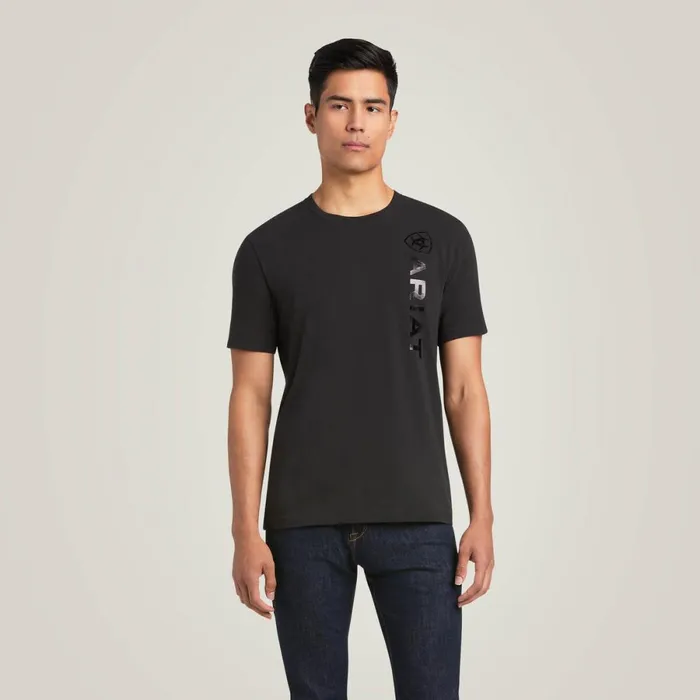Vertical Logo TShirt Black Men Ariat TShirts and Polos