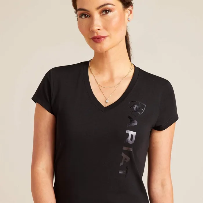 Vertical Logo V TShirt Black Women Ariat TShirts and Tops Vertical Logo V TShirt Black Women Ariat TShirts and Tops