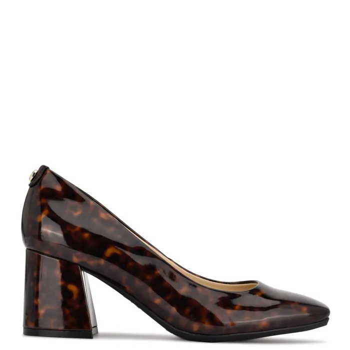 Vibe 92159 Block Heel Pumps Brown Tortoise Women Nine West Pumps