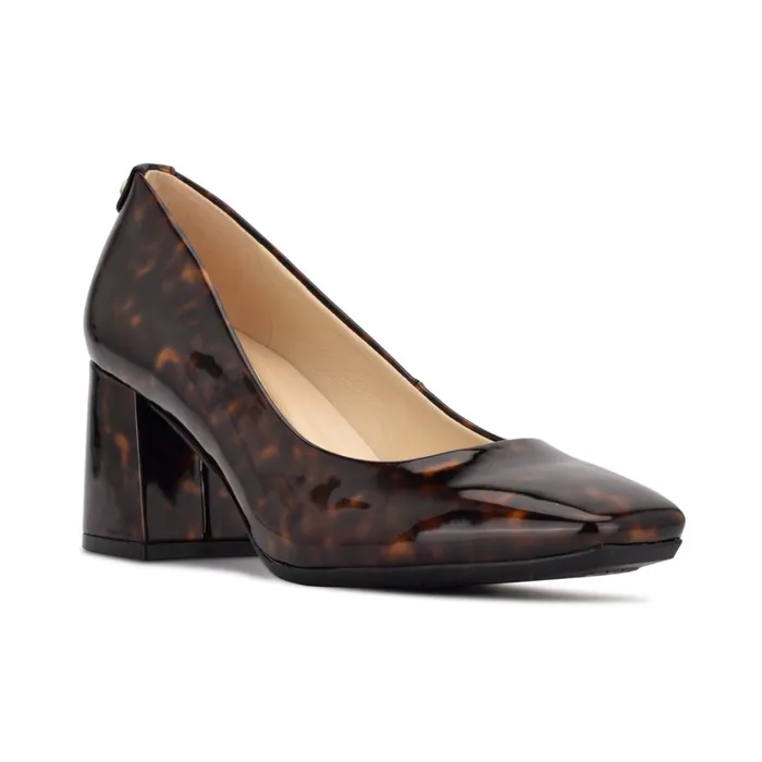 Vibe 92159 Block Heel Pumps Brown Tortoise Women Nine West Pumps