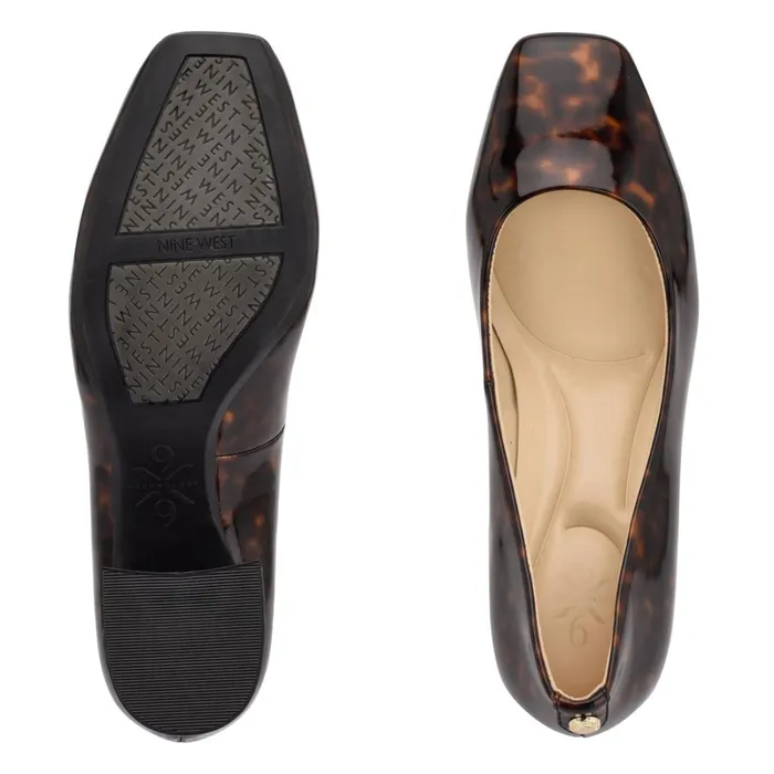 Vibe 92159 Block Heel Pumps Brown Tortoise Women Nine West Pumps