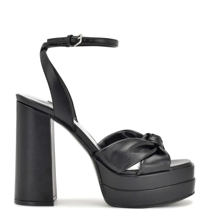 Vivid Platform Sandals Black Women Nine West Platforms