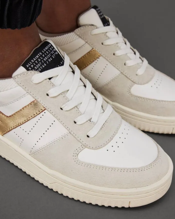 Vix Suede Low Top Sneakers Whitegold Women AllSaints Shoes and Boots