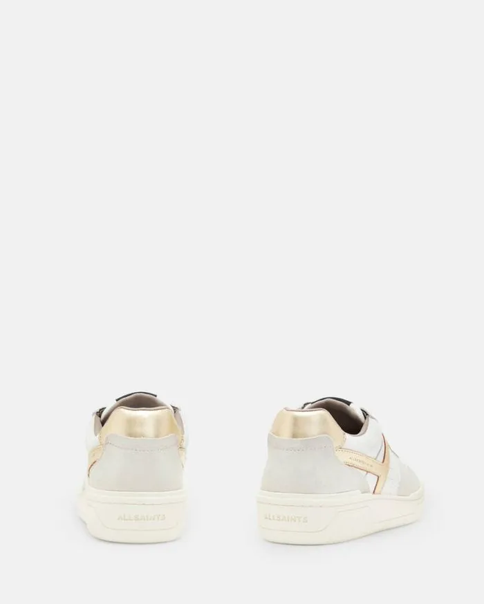 Vix Suede Low Top Sneakers Whitegold Women AllSaints Shoes and Boots