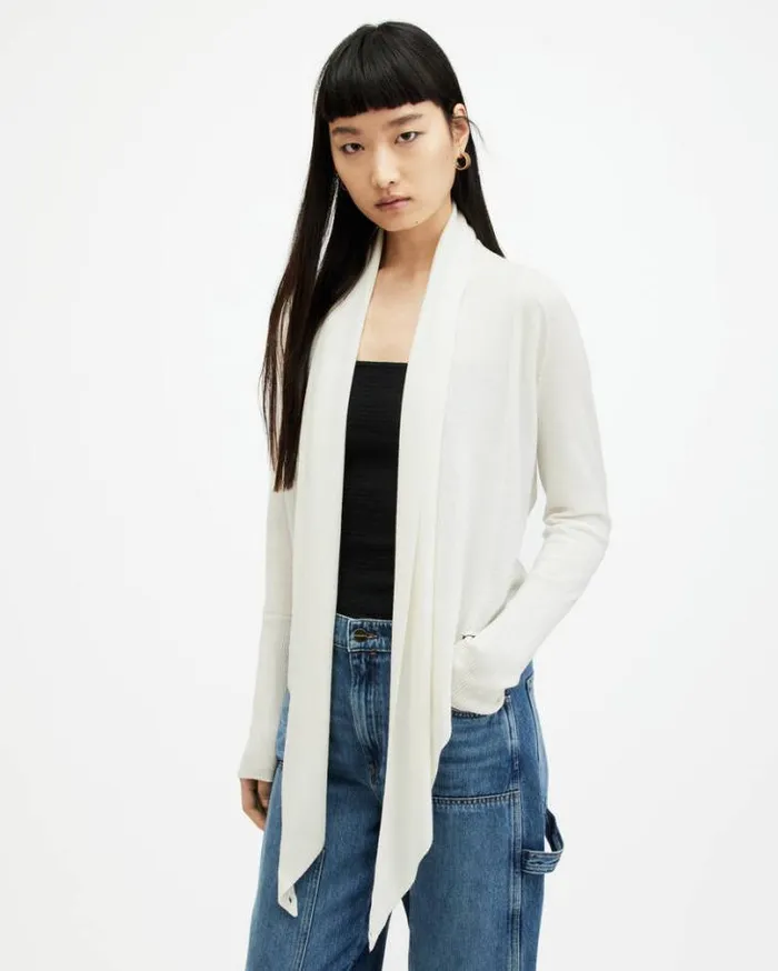 Waisson Pirate Lightweight Cardigan Chalk White Women AllSaints Sweaters