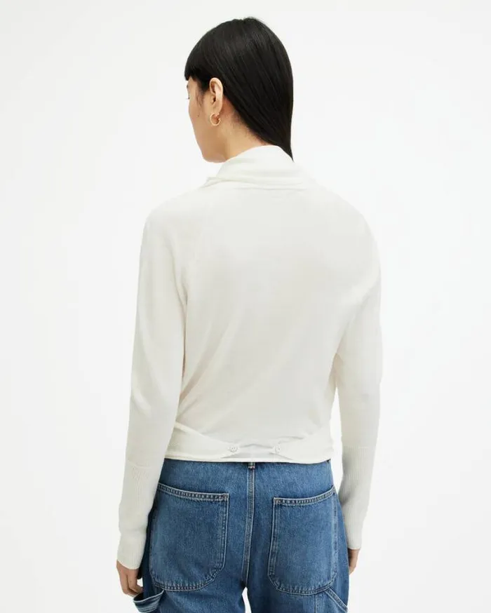 Waisson Pirate Lightweight Cardigan Chalk White Women AllSaints Sweaters