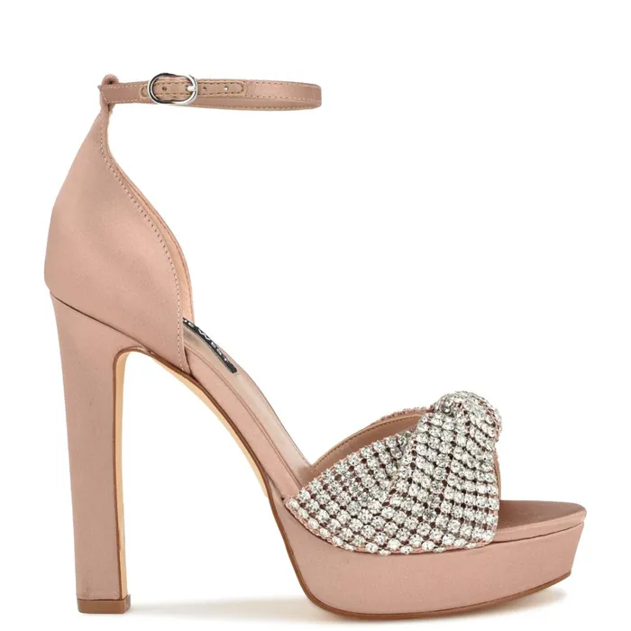 Wary Dress Sandals Natural Women Nine West High Heels