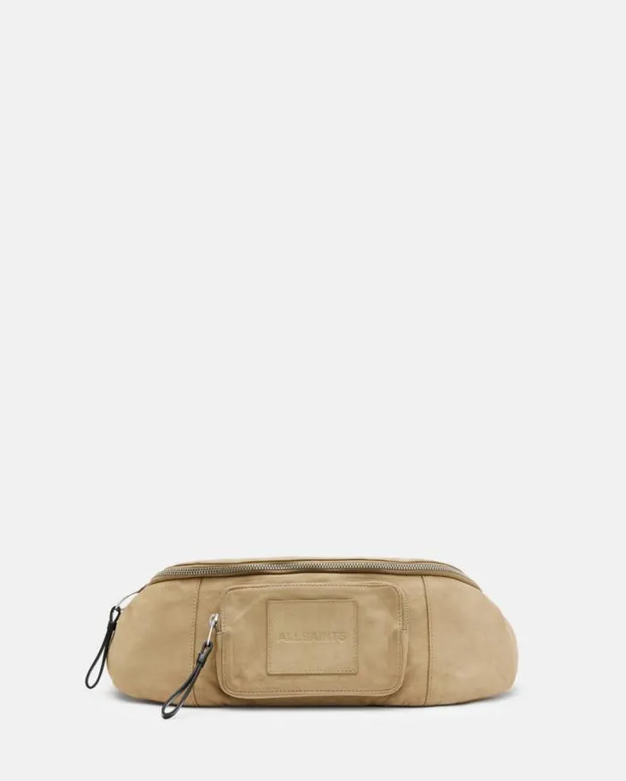 Washed Leather Bum Bag Sand Beige Men AllSaints Bags and Wallets
