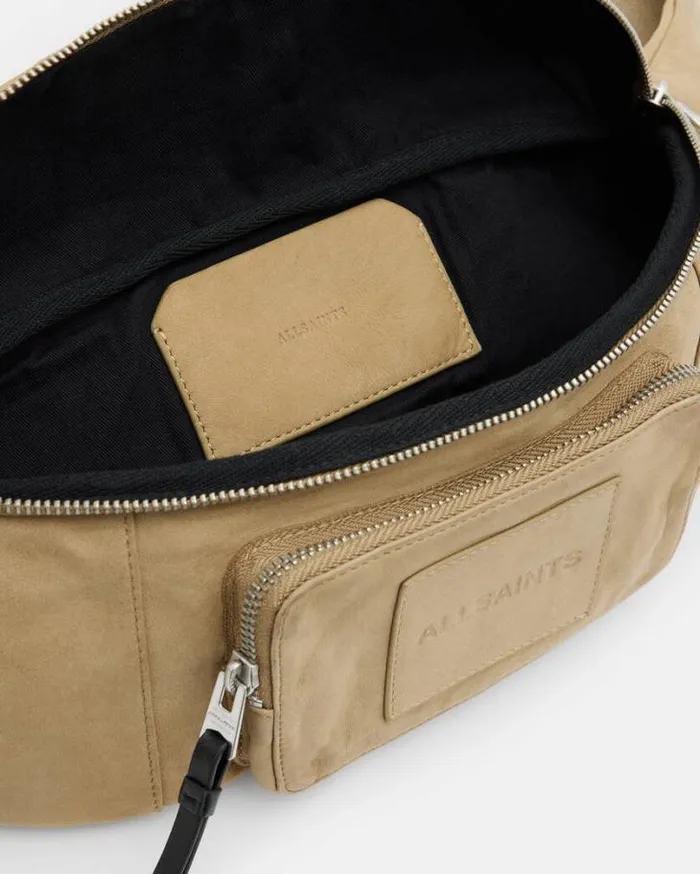 Washed Leather Bum Bag Sand Beige Men AllSaints Bags and Wallets