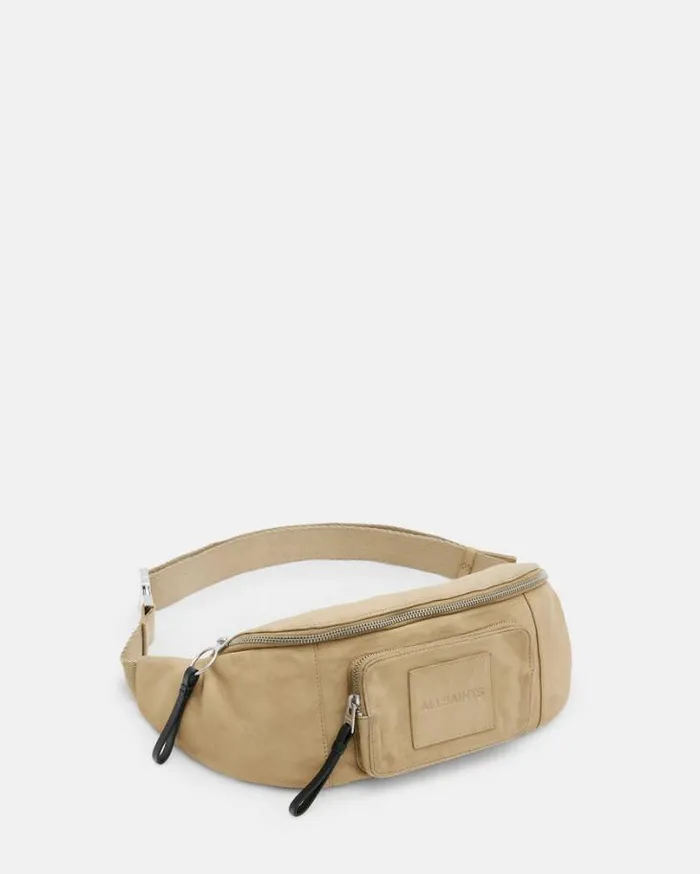 Washed Leather Bum Bag Sand Beige Men AllSaints Bags and Wallets