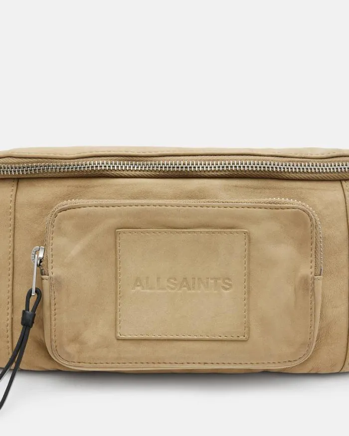 Washed Leather Bum Bag Sand Beige Men AllSaints Bags and Wallets