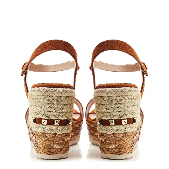 Wedge Sandals Women Moda In Pelle Erynn Tan Alcantara