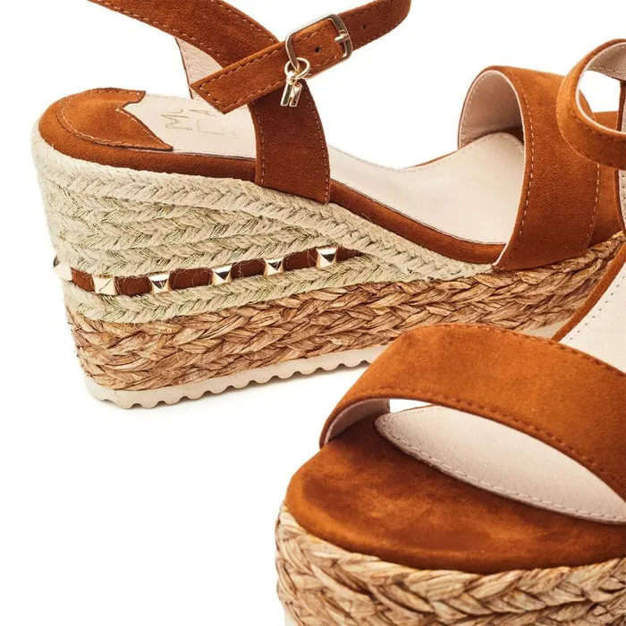 Wedge Sandals Women Moda In Pelle Erynn Tan Alcantara