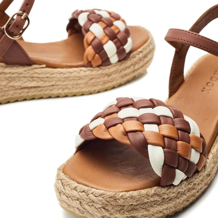 Wedge Sandals Women Moda In Pelle Shoon Sh Adrienne Off White Leather