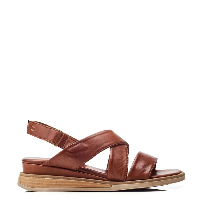 Wedge Sandals Women Moda In Pelle Shoon Sh Iranna Tan Leather