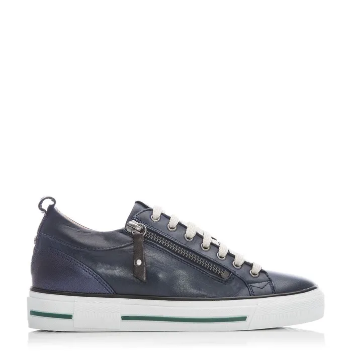 Wedge Trainers Women Moda In Pelle Brayleigh Navy Leather