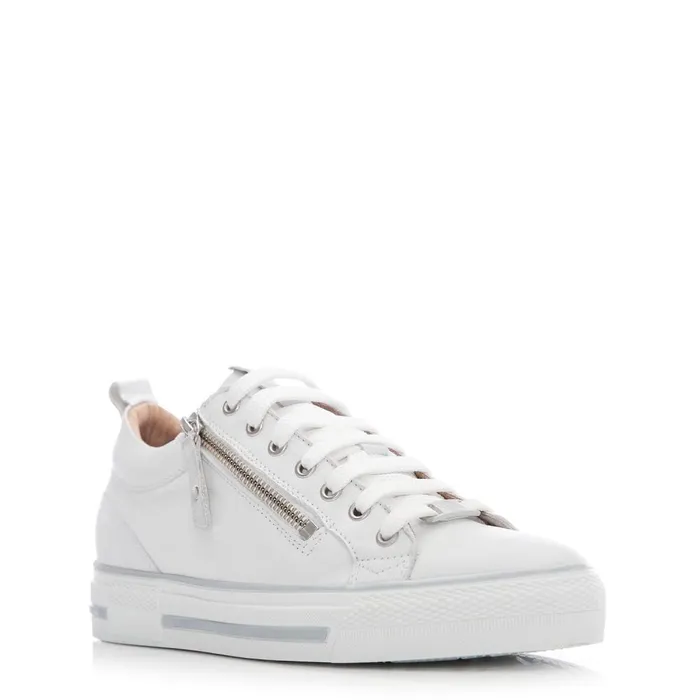 Wedge Trainers Women Moda In Pelle Brayleigh White 8211 Silver Leather