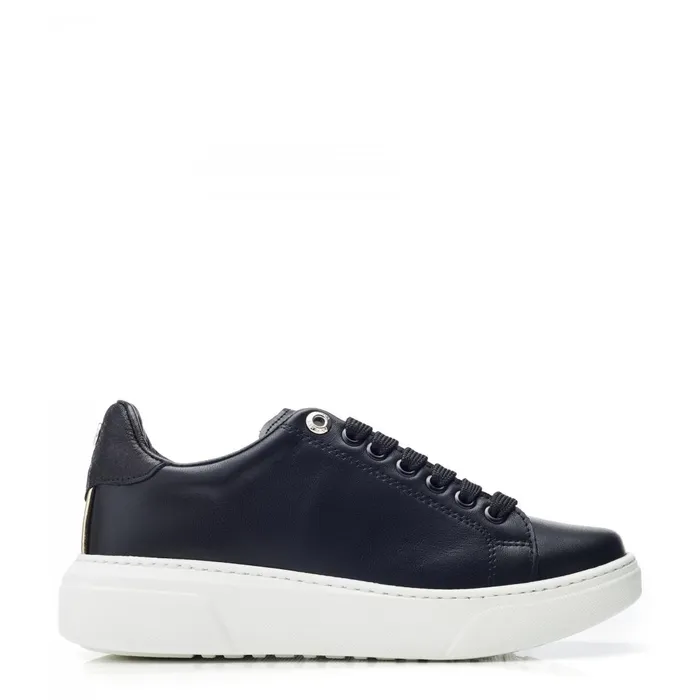 Wedge Trainers Women Moda In Pelle Brynn Black Leather