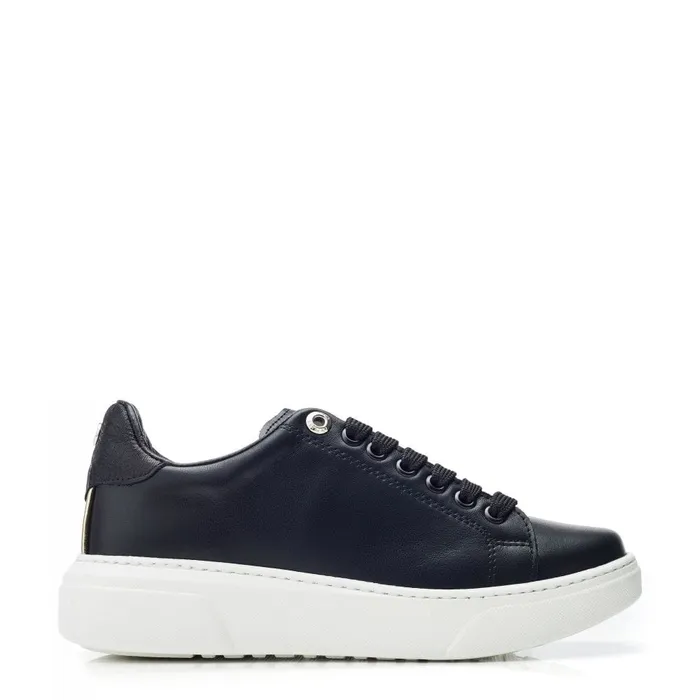 Wedge Trainers Women Moda In Pelle Brynn Black Leather