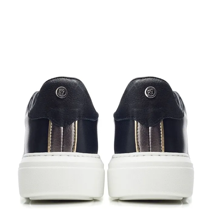 Wedge Trainers Women Moda In Pelle Brynn Black Leather